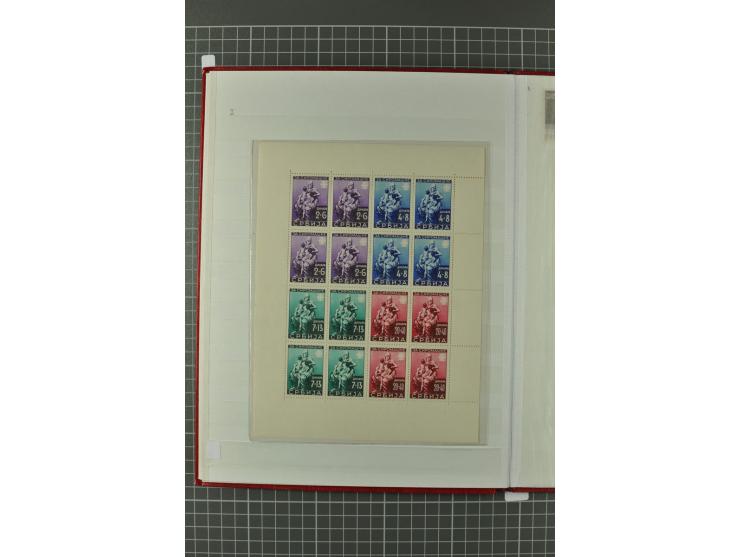 1941/43, postfrische Spezialsammlung mit vielen kpl. und besseren Ausgaben, Kleinbogen, Plattenfehlern und Marken mit Leerfel