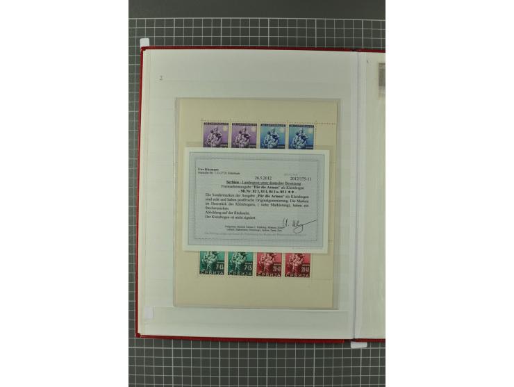 1941/43, postfrische Spezialsammlung mit vielen kpl. und besseren Ausgaben, Kleinbogen, Plattenfehlern und Marken mit Leerfel