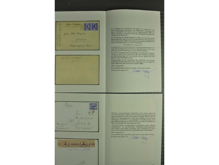 1944, 9 Briefe aus einer Korrespondenz, dabei Brief aus der Anlaufphase mit normalen Luftfeldpost-Zulassungsmarken an Feldpos