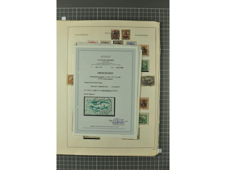 1914/45, Abstimmungsgebiete, Besetzung I. WK. und II. WK, vorwiegend gestempelte Sammlung ab Allenstein mit u.a. Mi.-Nr. 11 I