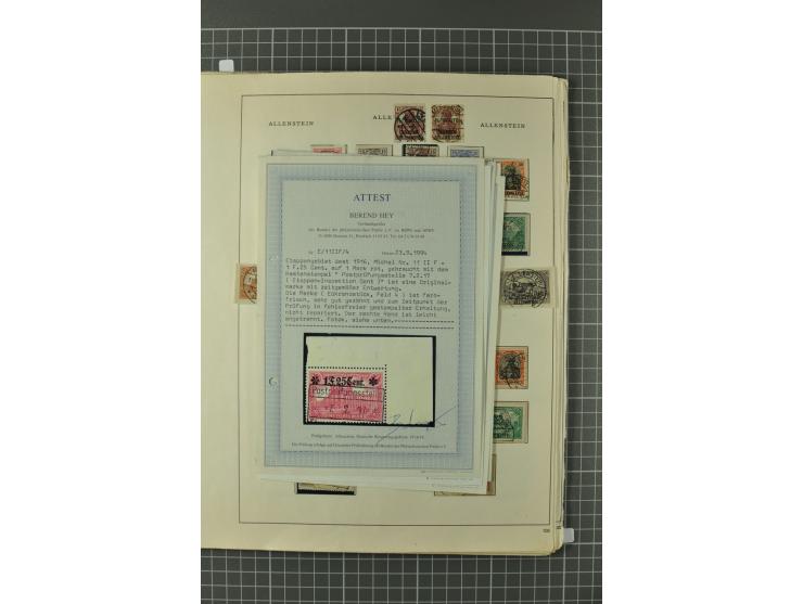 1914/45, Abstimmungsgebiete, Besetzung I. WK. und II. WK, vorwiegend gestempelte Sammlung ab Allenstein mit u.a. Mi.-Nr. 11 I