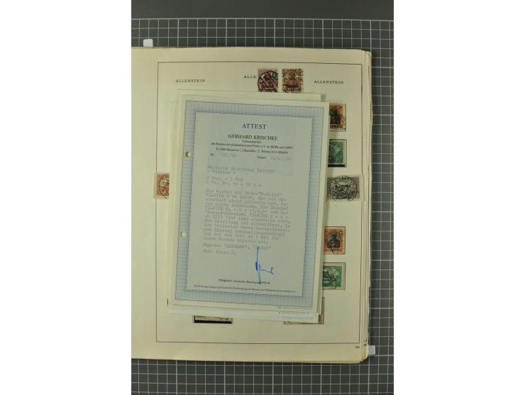 1914/45, Abstimmungsgebiete, Besetzung I. WK. und II. WK, vorwiegend gestempelte Sammlung ab Allenstein mit u.a. Mi.-Nr. 11 I