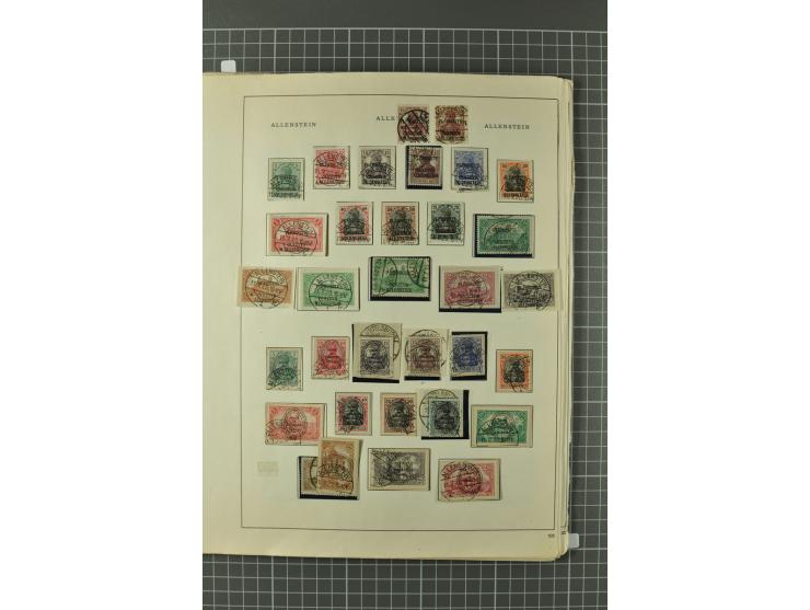 1914/45, Abstimmungsgebiete, Besetzung I. WK. und II. WK, vorwiegend gestempelte Sammlung ab Allenstein mit u.a. Mi.-Nr. 11 I