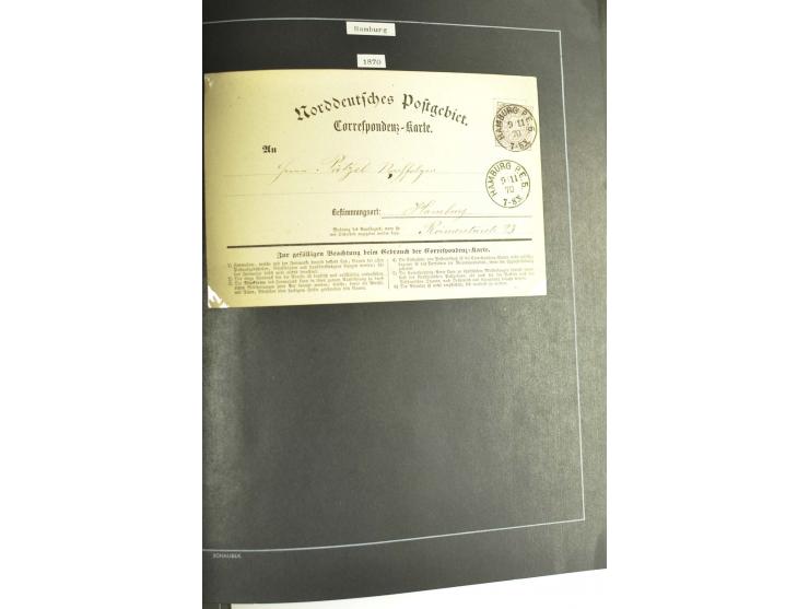 1790/1900 (ca.), ungewöhnliche 3bändige Sammlung, nach Orten aufgebaut, meist Vorphila und Privatpost mit einigen besseren Be