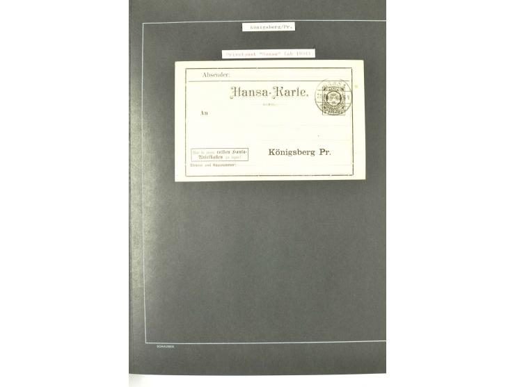 1790/1900 (ca.), ungewöhnliche 3bändige Sammlung, nach Orten aufgebaut, meist Vorphila und Privatpost mit einigen besseren Be