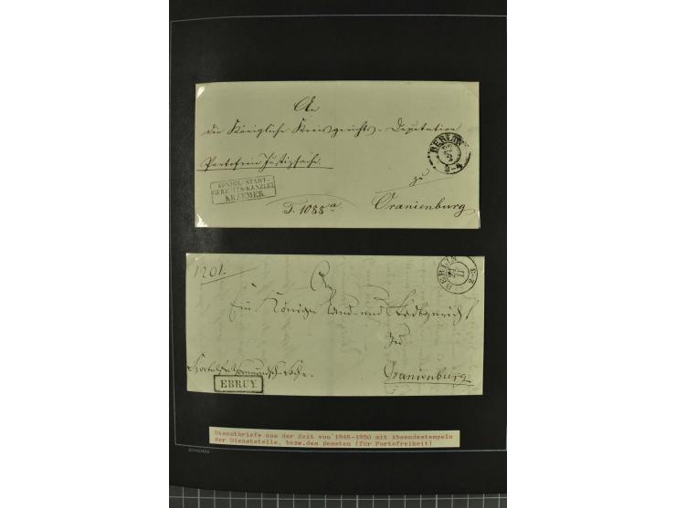1790/1900 (ca.), ungewöhnliche 3bändige Sammlung, nach Orten aufgebaut, meist Vorphila und Privatpost mit einigen besseren Be
