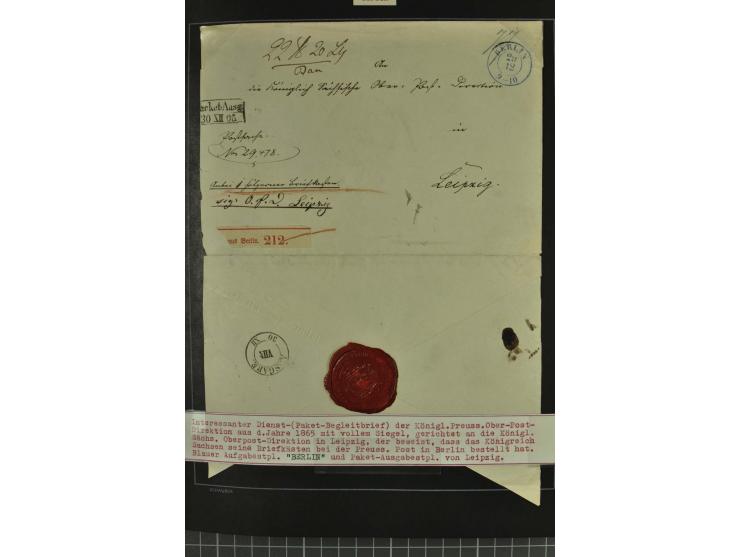 1790/1900 (ca.), ungewöhnliche 3bändige Sammlung, nach Orten aufgebaut, meist Vorphila und Privatpost mit einigen besseren Be