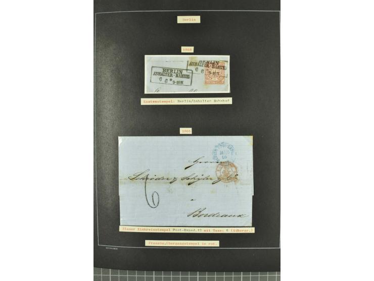 1790/1900 (ca.), ungewöhnliche 3bändige Sammlung, nach Orten aufgebaut, meist Vorphila und Privatpost mit einigen besseren Be