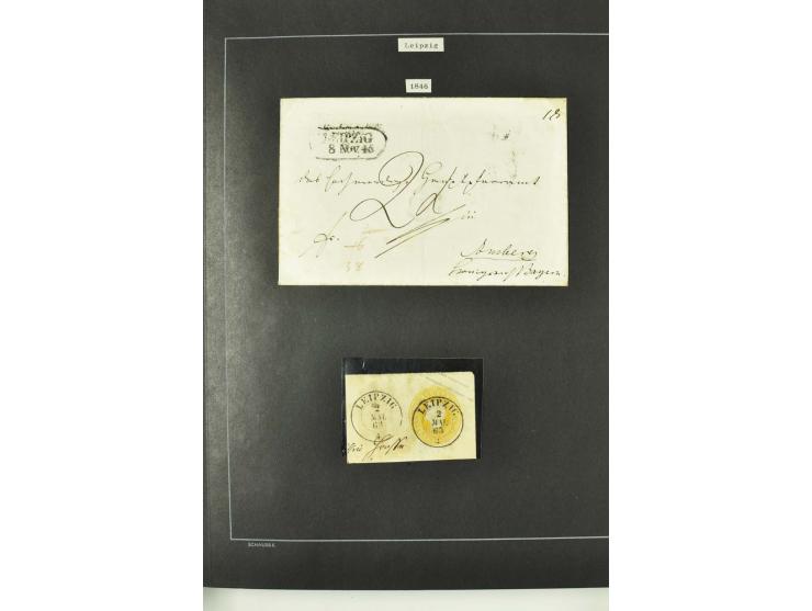1790/1900 (ca.), ungewöhnliche 3bändige Sammlung, nach Orten aufgebaut, meist Vorphila und Privatpost mit einigen besseren Be