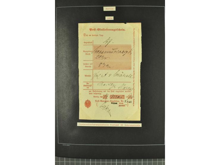 1790/1900 (ca.), ungewöhnliche 3bändige Sammlung, nach Orten aufgebaut, meist Vorphila und Privatpost mit einigen besseren Be