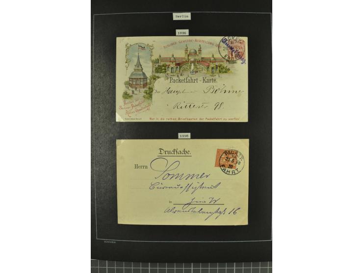 1790/1900 (ca.), ungewöhnliche 3bändige Sammlung, nach Orten aufgebaut, meist Vorphila und Privatpost mit einigen besseren Be