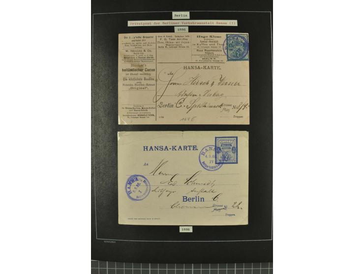 1790/1900 (ca.), ungewöhnliche 3bändige Sammlung, nach Orten aufgebaut, meist Vorphila und Privatpost mit einigen besseren Be
