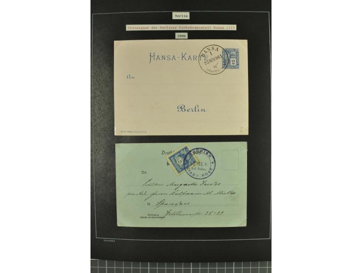 1790/1900 (ca.), ungewöhnliche 3bändige Sammlung, nach Orten aufgebaut, meist Vorphila und Privatpost mit einigen besseren Be