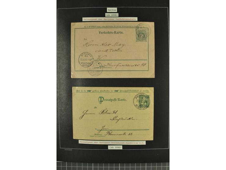 1790/1900 (ca.), ungewöhnliche 3bändige Sammlung, nach Orten aufgebaut, meist Vorphila und Privatpost mit einigen besseren Be