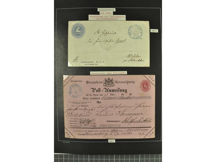 1790/1900 (ca.), ungewöhnliche 3bändige Sammlung, nach Orten aufgebaut, meist Vorphila und Privatpost mit einigen besseren Be