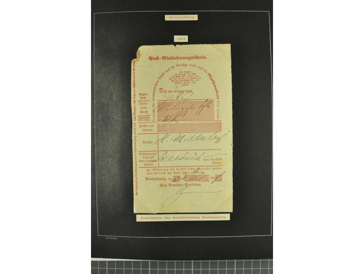 1790/1900 (ca.), ungewöhnliche 3bändige Sammlung, nach Orten aufgebaut, meist Vorphila und Privatpost mit einigen besseren Be