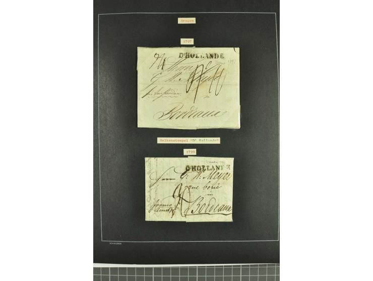 1790/1900 (ca.), ungewöhnliche 3bändige Sammlung, nach Orten aufgebaut, meist Vorphila und Privatpost mit einigen besseren Be