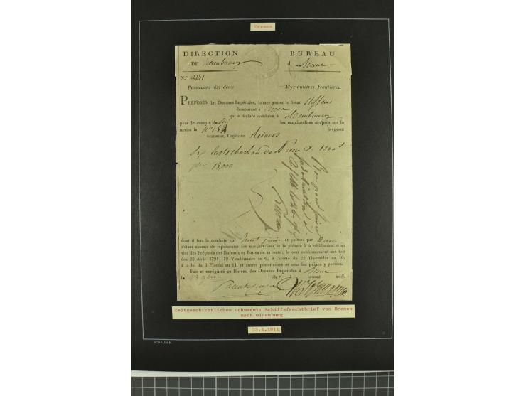 1790/1900 (ca.), ungewöhnliche 3bändige Sammlung, nach Orten aufgebaut, meist Vorphila und Privatpost mit einigen besseren Be