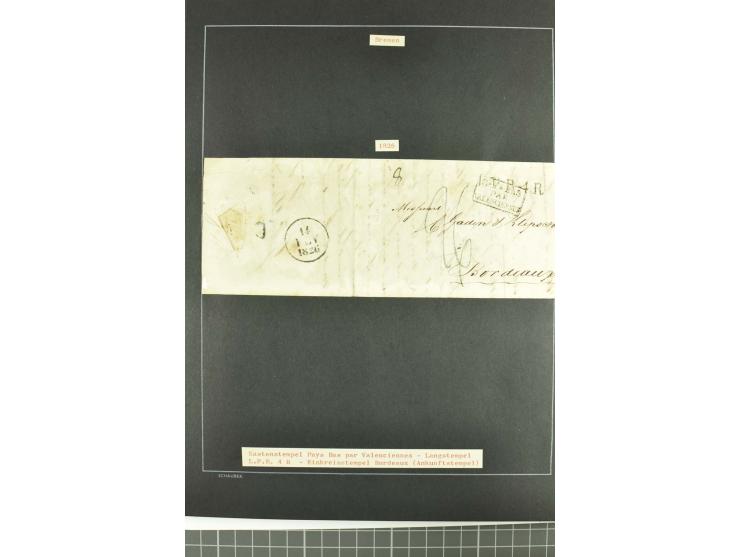 1790/1900 (ca.), ungewöhnliche 3bändige Sammlung, nach Orten aufgebaut, meist Vorphila und Privatpost mit einigen besseren Be