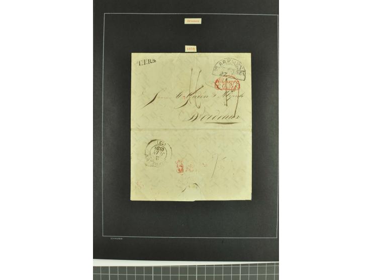 1790/1900 (ca.), ungewöhnliche 3bändige Sammlung, nach Orten aufgebaut, meist Vorphila und Privatpost mit einigen besseren Be