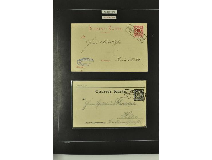 1790/1900 (ca.), ungewöhnliche 3bändige Sammlung, nach Orten aufgebaut, meist Vorphila und Privatpost mit einigen besseren Be