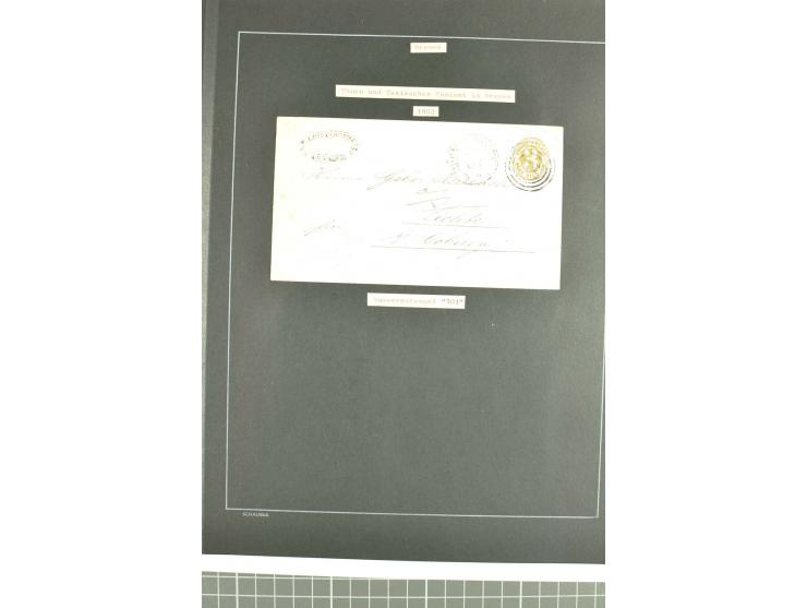 1790/1900 (ca.), ungewöhnliche 3bändige Sammlung, nach Orten aufgebaut, meist Vorphila und Privatpost mit einigen besseren Be