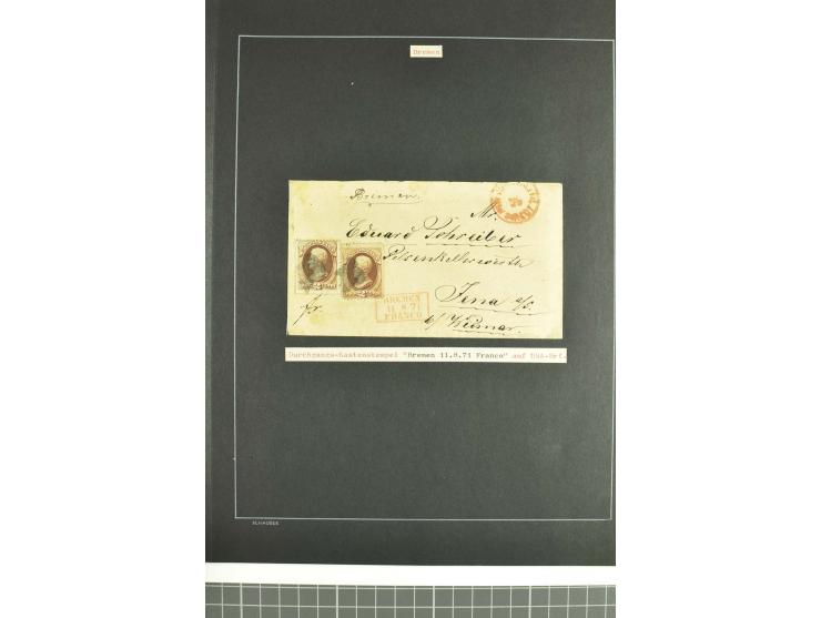 1790/1900 (ca.), ungewöhnliche 3bändige Sammlung, nach Orten aufgebaut, meist Vorphila und Privatpost mit einigen besseren Be