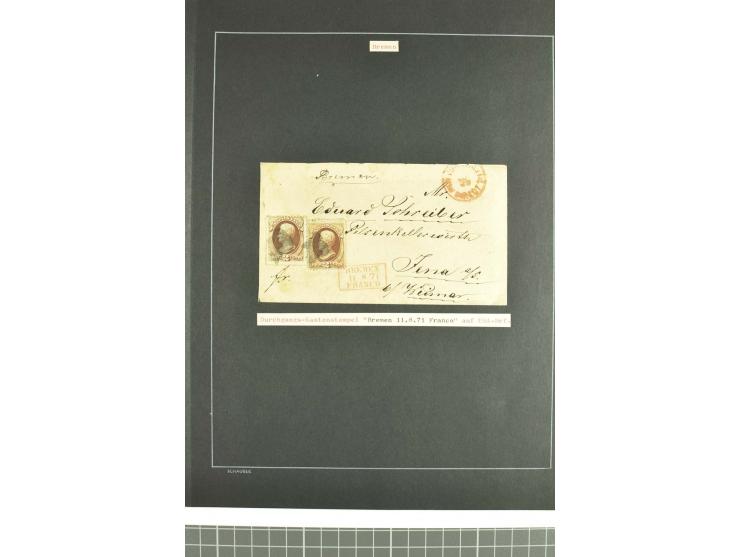 1790/1900 (ca.), ungewöhnliche 3bändige Sammlung, nach Orten aufgebaut, meist Vorphila und Privatpost mit einigen besseren Be