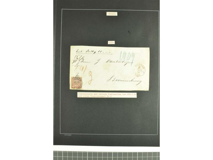 1790/1900 (ca.), ungewöhnliche 3bändige Sammlung, nach Orten aufgebaut, meist Vorphila und Privatpost mit einigen besseren Be