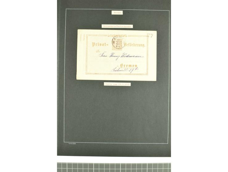 1790/1900 (ca.), ungewöhnliche 3bändige Sammlung, nach Orten aufgebaut, meist Vorphila und Privatpost mit einigen besseren Be