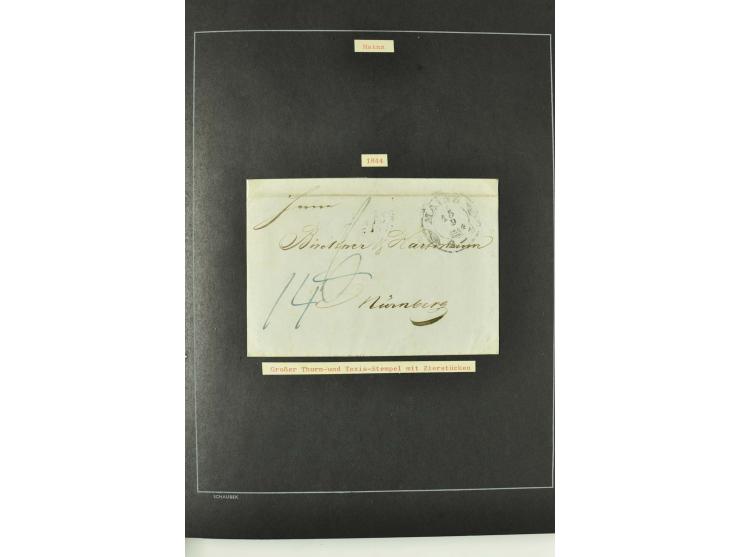 1790/1900 (ca.), ungewöhnliche 3bändige Sammlung, nach Orten aufgebaut, meist Vorphila und Privatpost mit einigen besseren Be