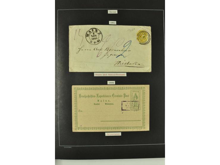1790/1900 (ca.), ungewöhnliche 3bändige Sammlung, nach Orten aufgebaut, meist Vorphila und Privatpost mit einigen besseren Be
