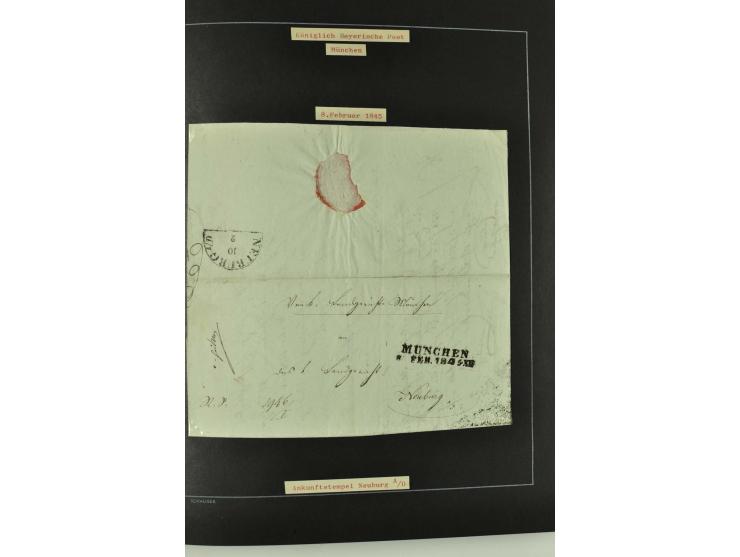 1790/1900 (ca.), ungewöhnliche 3bändige Sammlung, nach Orten aufgebaut, meist Vorphila und Privatpost mit einigen besseren Be