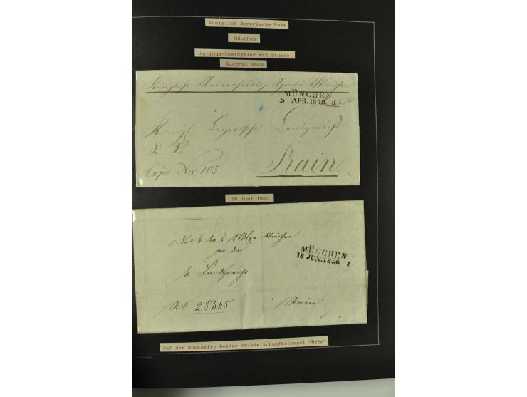 1790/1900 (ca.), ungewöhnliche 3bändige Sammlung, nach Orten aufgebaut, meist Vorphila und Privatpost mit einigen besseren Be
