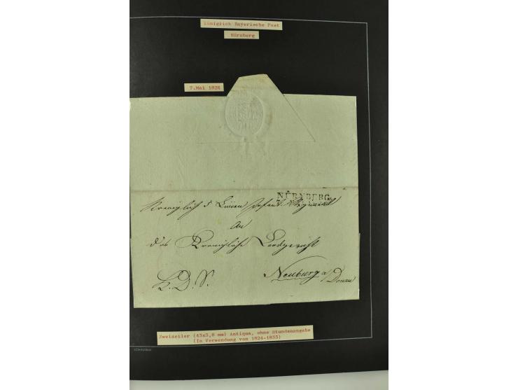 1790/1900 (ca.), ungewöhnliche 3bändige Sammlung, nach Orten aufgebaut, meist Vorphila und Privatpost mit einigen besseren Be