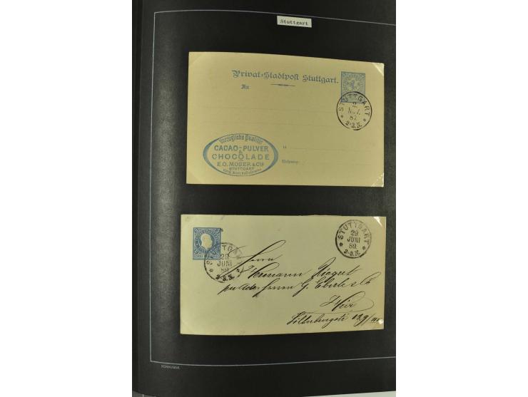 1790/1900 (ca.), ungewöhnliche 3bändige Sammlung, nach Orten aufgebaut, meist Vorphila und Privatpost mit einigen besseren Be