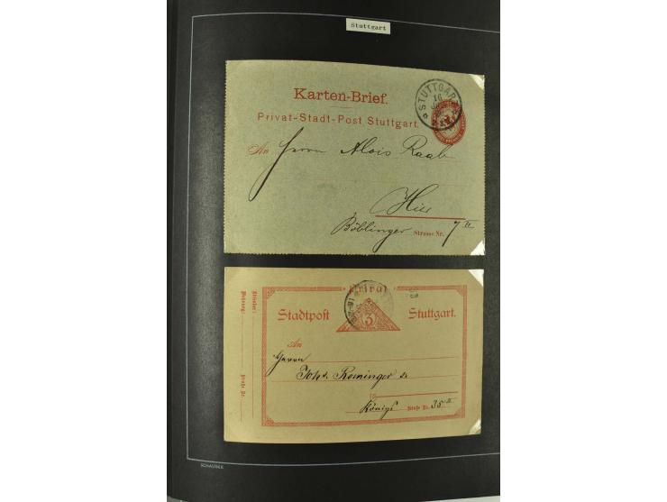 1790/1900 (ca.), ungewöhnliche 3bändige Sammlung, nach Orten aufgebaut, meist Vorphila und Privatpost mit einigen besseren Be