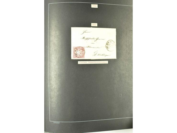 1790/1900 (ca.), ungewöhnliche 3bändige Sammlung, nach Orten aufgebaut, meist Vorphila und Privatpost mit einigen besseren Be