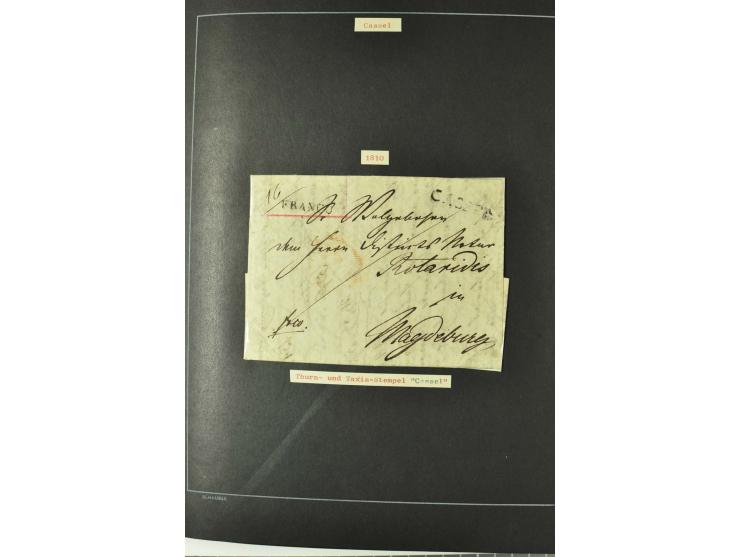 1790/1900 (ca.), ungewöhnliche 3bändige Sammlung, nach Orten aufgebaut, meist Vorphila und Privatpost mit einigen besseren Be