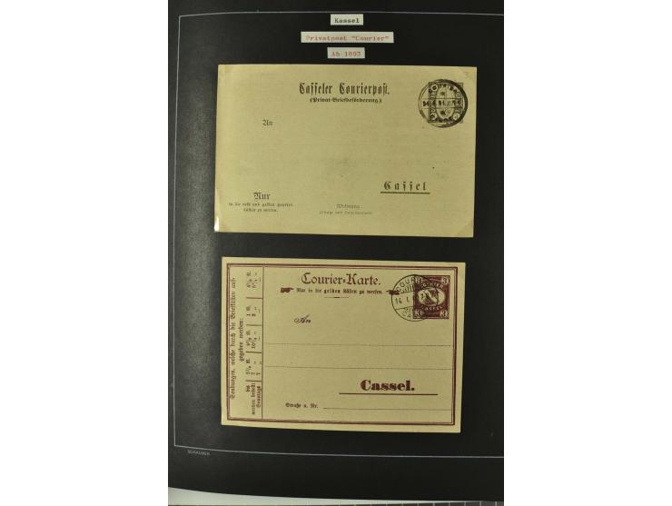 1790/1900 (ca.), ungewöhnliche 3bändige Sammlung, nach Orten aufgebaut, meist Vorphila und Privatpost mit einigen besseren Be