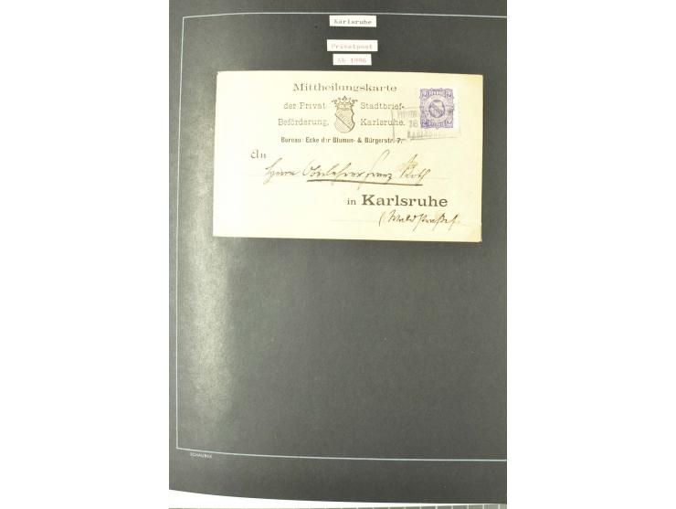 1790/1900 (ca.), ungewöhnliche 3bändige Sammlung, nach Orten aufgebaut, meist Vorphila und Privatpost mit einigen besseren Be