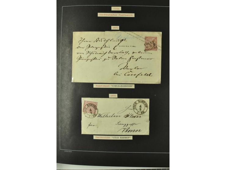 1790/1900 (ca.), ungewöhnliche 3bändige Sammlung, nach Orten aufgebaut, meist Vorphila und Privatpost mit einigen besseren Be