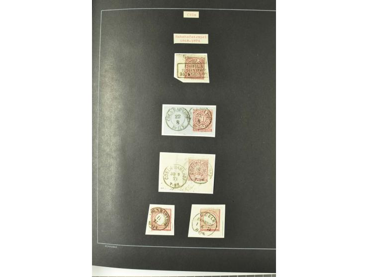 1790/1900 (ca.), ungewöhnliche 3bändige Sammlung, nach Orten aufgebaut, meist Vorphila und Privatpost mit einigen besseren Be