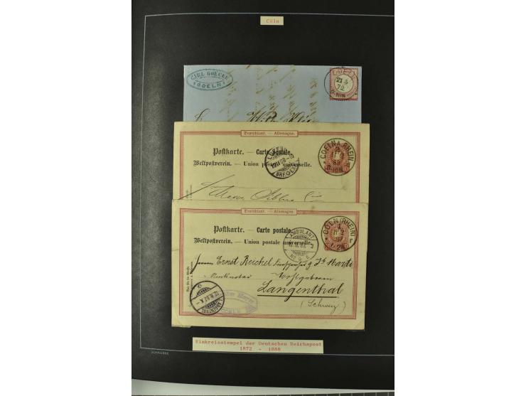 1790/1900 (ca.), ungewöhnliche 3bändige Sammlung, nach Orten aufgebaut, meist Vorphila und Privatpost mit einigen besseren Be