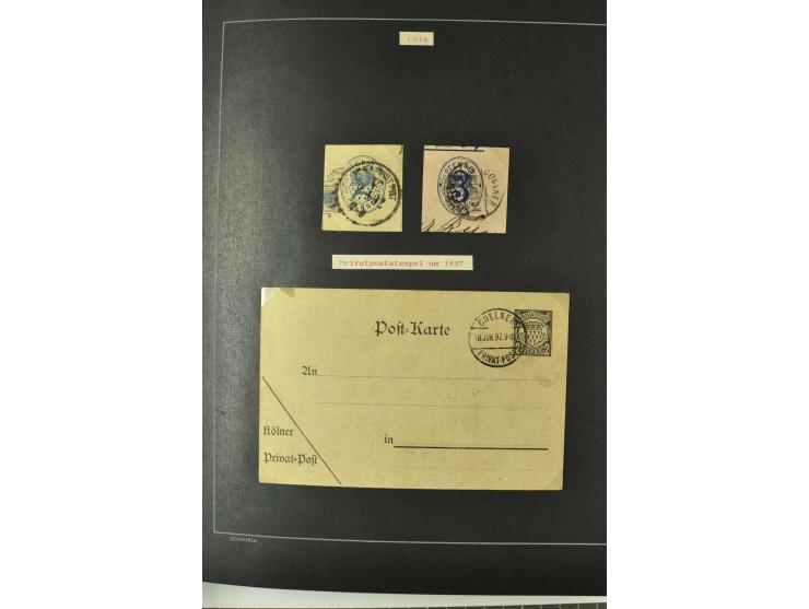 1790/1900 (ca.), ungewöhnliche 3bändige Sammlung, nach Orten aufgebaut, meist Vorphila und Privatpost mit einigen besseren Be