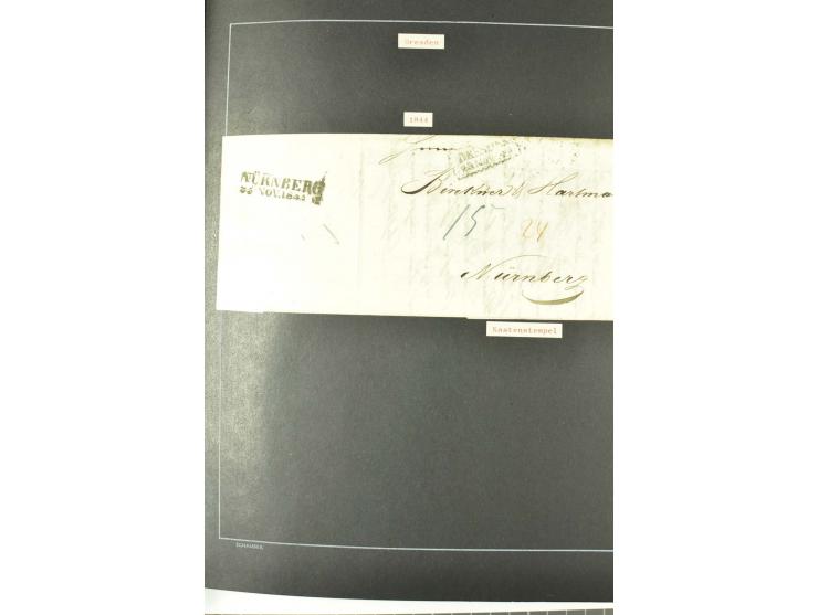 1790/1900 (ca.), ungewöhnliche 3bändige Sammlung, nach Orten aufgebaut, meist Vorphila und Privatpost mit einigen besseren Be