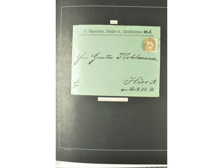 1790/1900 (ca.), ungewöhnliche 3bändige Sammlung, nach Orten aufgebaut, meist Vorphila und Privatpost mit einigen besseren Be