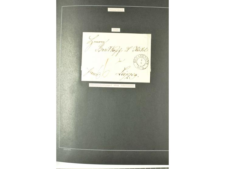 1790/1900 (ca.), ungewöhnliche 3bändige Sammlung, nach Orten aufgebaut, meist Vorphila und Privatpost mit einigen besseren Be