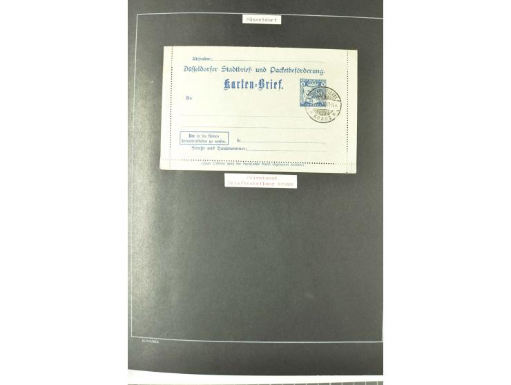 1790/1900 (ca.), ungewöhnliche 3bändige Sammlung, nach Orten aufgebaut, meist Vorphila und Privatpost mit einigen besseren Be