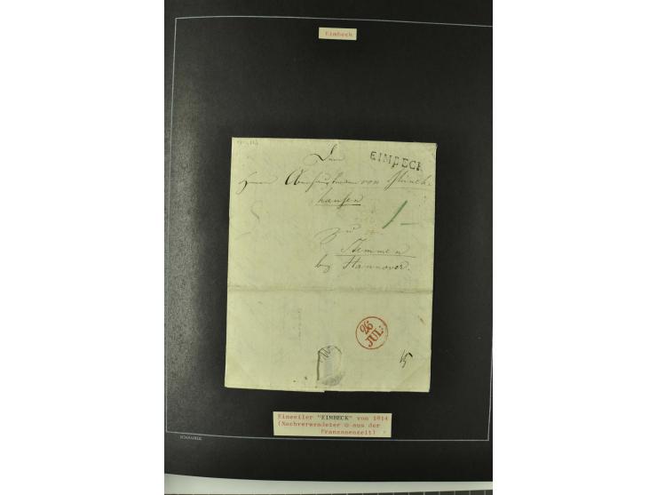 1790/1900 (ca.), ungewöhnliche 3bändige Sammlung, nach Orten aufgebaut, meist Vorphila und Privatpost mit einigen besseren Be